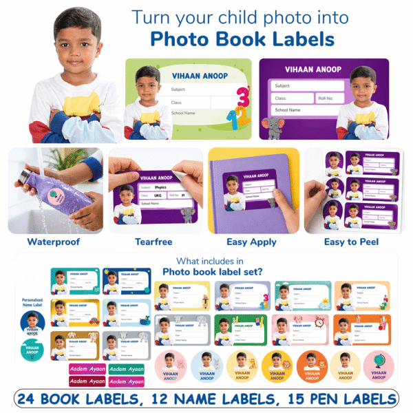 Personalised Name Slips With Kids Photo & Name