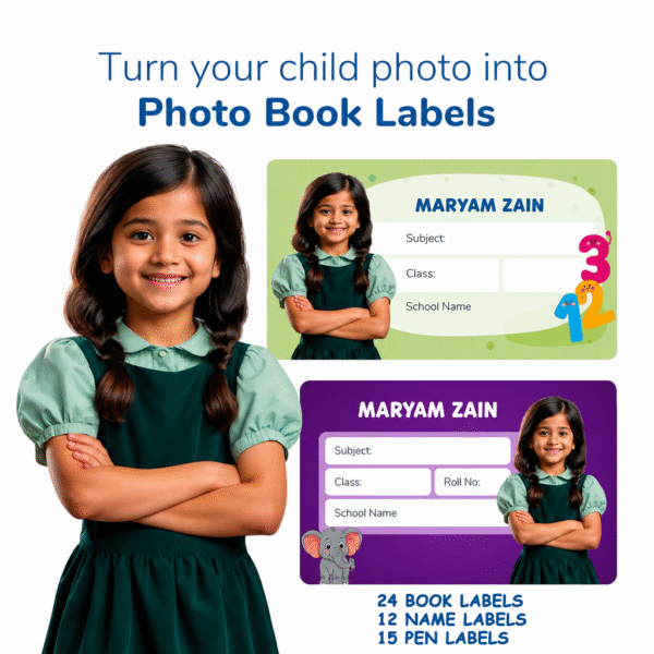 Personalised Name Slips With Kids Photo & Name