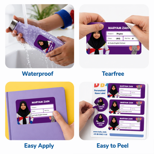 Personalised Name Slips With Kids Photo & Name